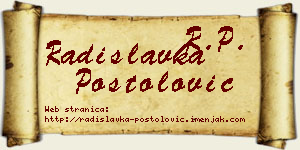 Radislavka Postolović vizit kartica